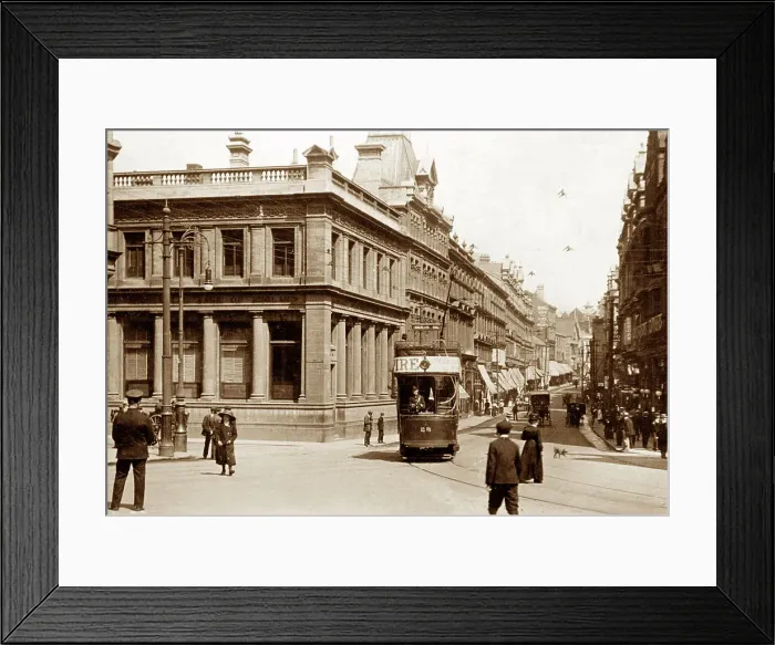 Framed Print : Newport High Street early 1900s