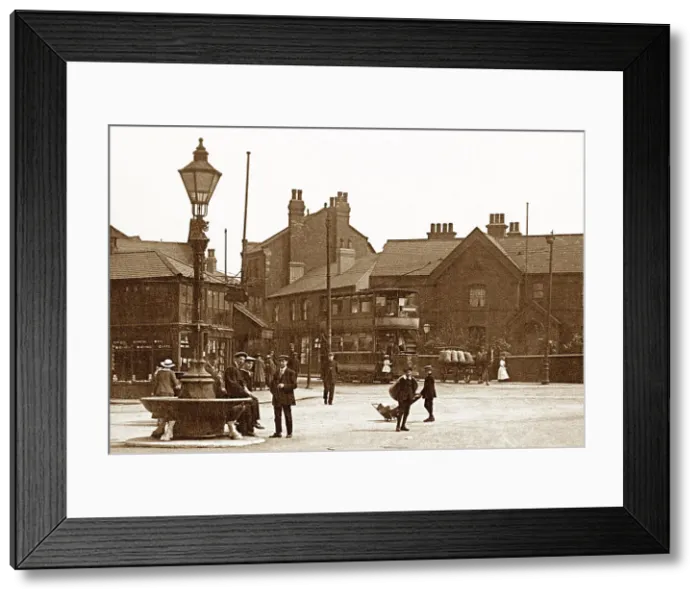 Framed Print : Normanton Market Place early 1900s Framed Print : Normanton Market Place early 1900s