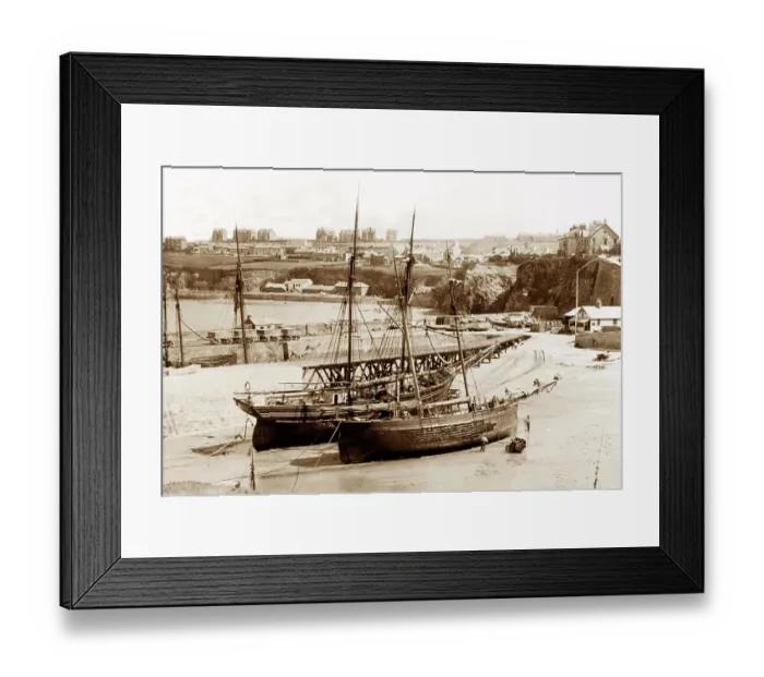 Framed Print : The harbour, Newquay early 1900's Framed Print : The harbour, Newquay early 1900's