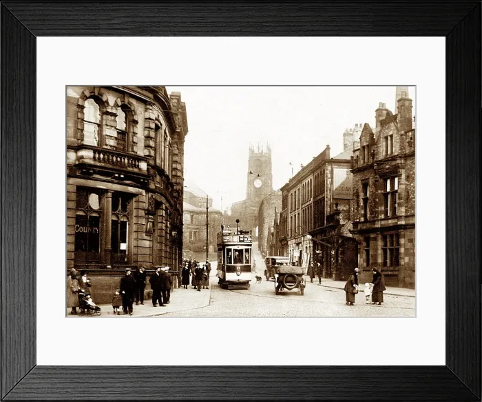 Framed Print : Church Street, Darwen early 1900's Framed Print : Church Street, Darwen early 1900's