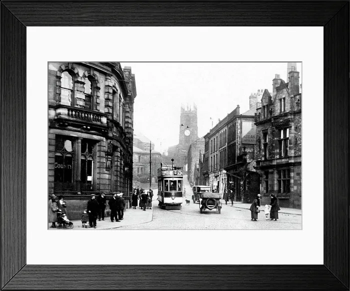 Framed Print : Darwen Church Street probably 1920s Framed Print : Darwen Church Street probably 1920s