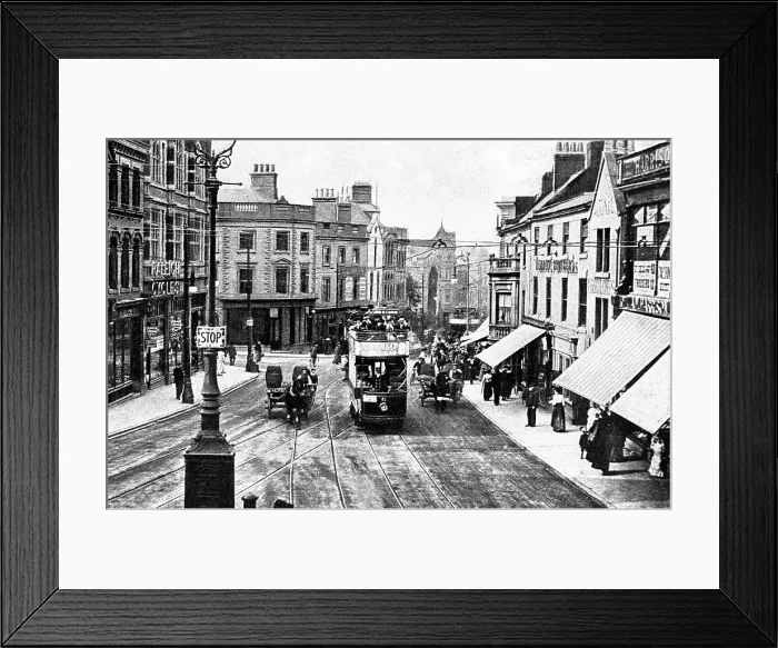 Framed Print : St Peters Street, Derby early 1900's Framed Print : St Peters Street, Derby early 1900's