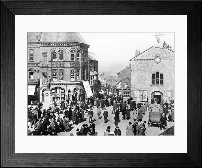 Framed Print : The Square, Denbigh early 1900's Framed Print : The Square, Denbigh early 1900's