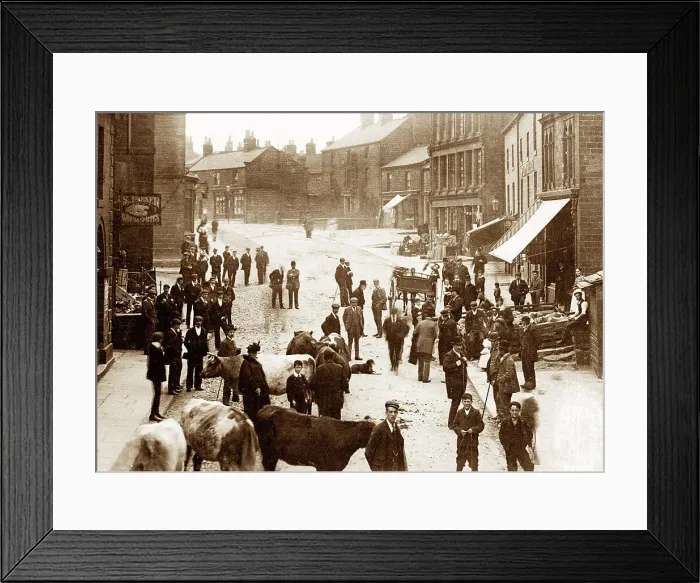 Framed Print : Market Place, Penistone early 1900's Framed Print : Market Place, Penistone early 1900's