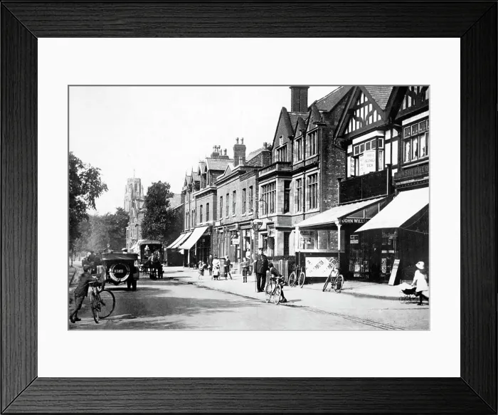 Framed Print : Heaton Moor - Heaton Moor Road probably 1920s Framed Print : Heaton Moor - Heaton Moor Road probably 1920s