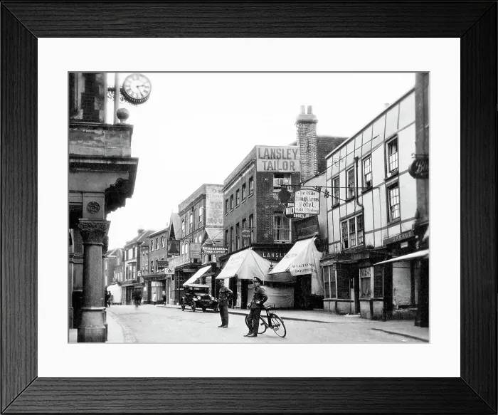 Framed Print : Hemel Hempstead High Street probably 1920s Framed Print : Hemel Hempstead High Street probably 1920s