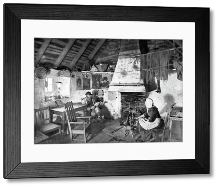 Framed Print : Shetland Crofters Cottage Victorian period Framed Print : Shetland Crofters Cottage Victorian period