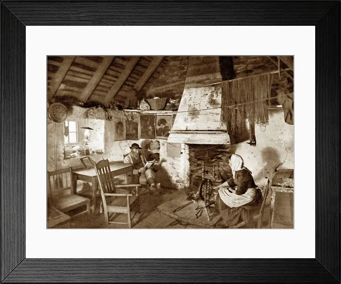 Framed Print : Crofters cottage, Shetland Isles early 1900's Framed Print : Crofters cottage, Shetland Isles early 1900's