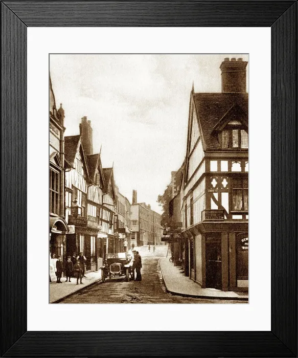 Framed Print : Milk Street, Shrewsbury early 1900's Framed Print : Milk Street, Shrewsbury early 1900's