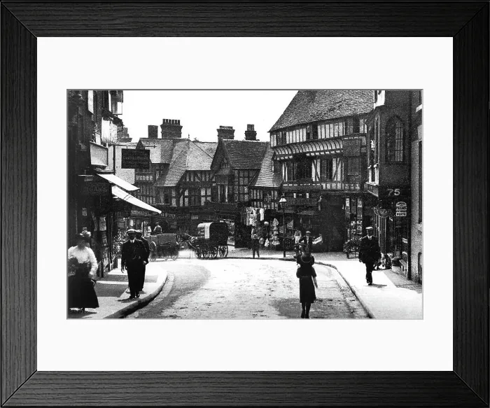 Framed Print : Shrewsbury Wyle Cop early 1900s