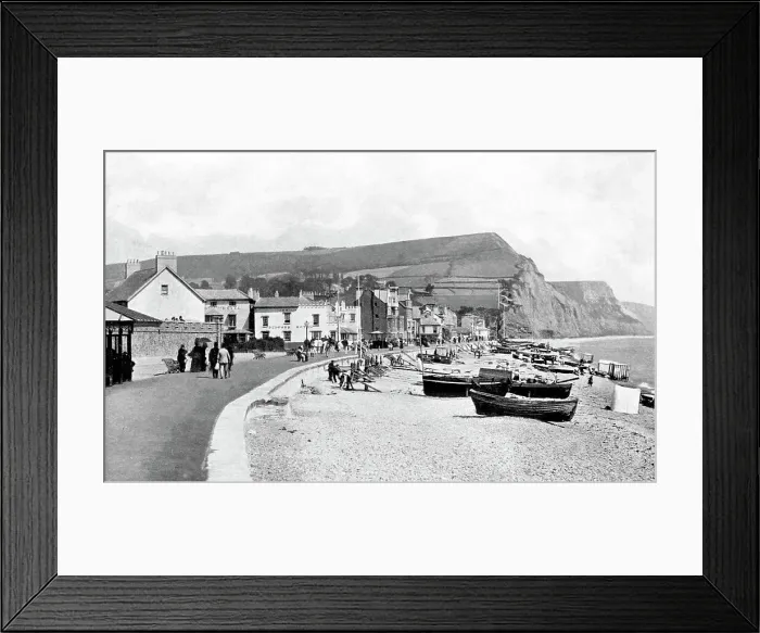 Framed Print : Sidmouth Beach early 1900s Framed Print : Sidmouth Beach early 1900s