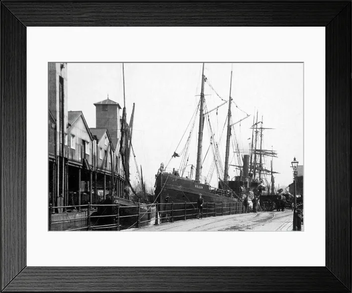 Framed Print : Docks, Ipswich early 1900's