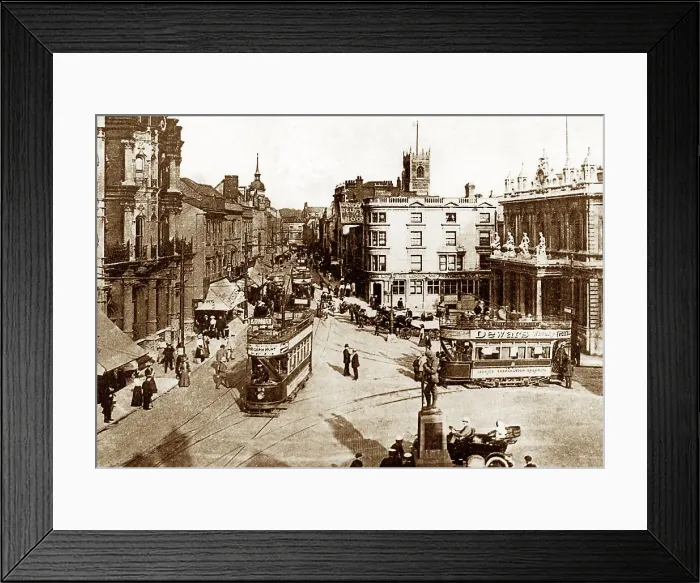 Framed Print : Ipswich Cornhill and Tavern Street early 1900s Framed Print : Ipswich Cornhill and Tavern Street early 1900s