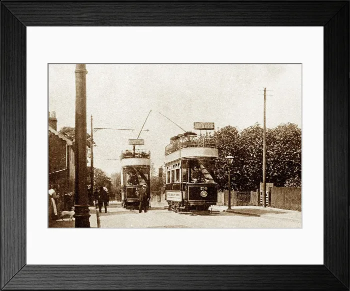 Framed Print : Ipswich Whitton Tram Terminus early 1900s Framed Print : Ipswich Whitton Tram Terminus early 1900s