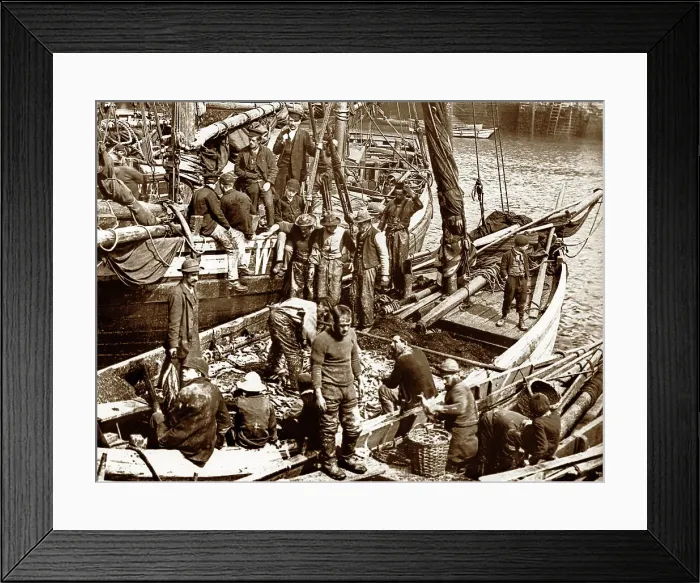 Framed Print : Whitby fishermen early 1900's Framed Print : Whitby fishermen early 1900's
