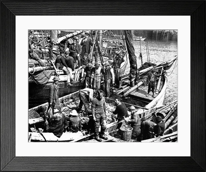 Framed Print : Whitby Fishermen Victorian period Framed Print : Whitby Fishermen Victorian period