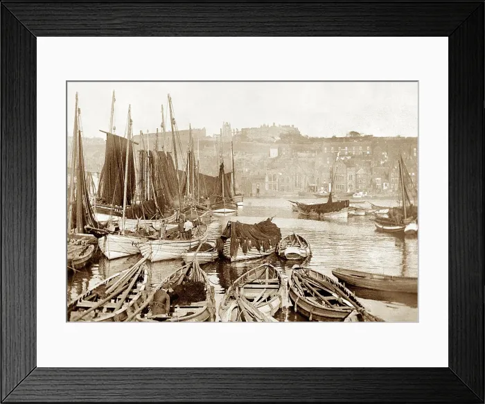 Framed Print : The Harbour, Whitby early 1900's Framed Print : The Harbour, Whitby early 1900's