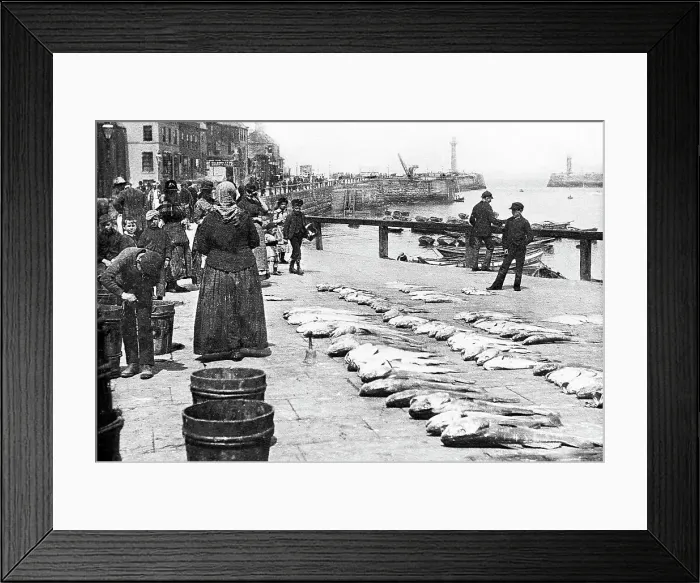 Framed Print : Whitby Harbour early 1900s Framed Print : Whitby Harbour early 1900s