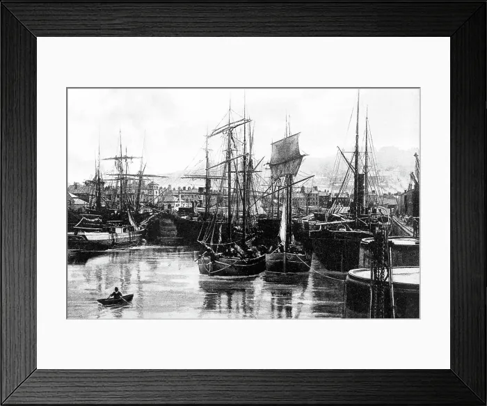Framed Print : Whitehaven Docks Victorian period Framed Print : Whitehaven Docks Victorian period