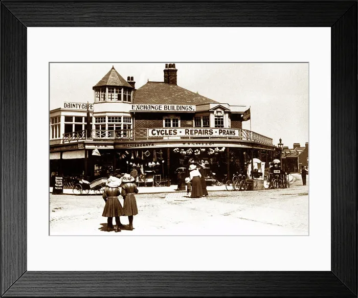 Framed Print : Exchange Buildings, Whitley Bay early 1900's Framed Print : Exchange Buildings, Whitley Bay early 1900's