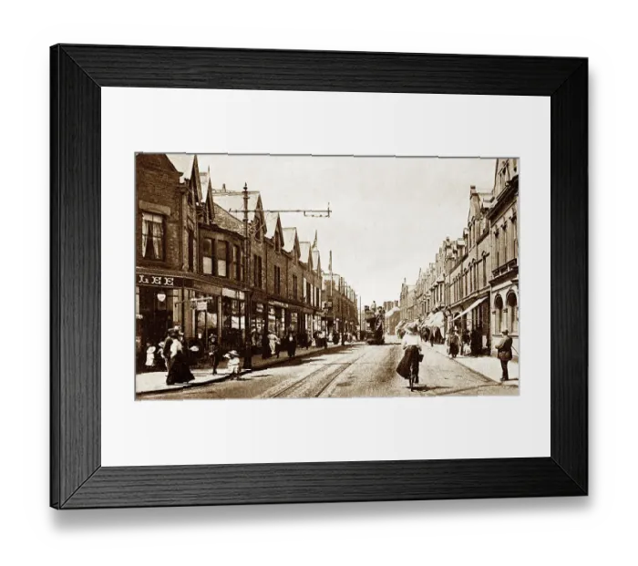 Framed Print : Whitley Road, Whitley Bay early 1900's Framed Print : Whitley Road, Whitley Bay early 1900's