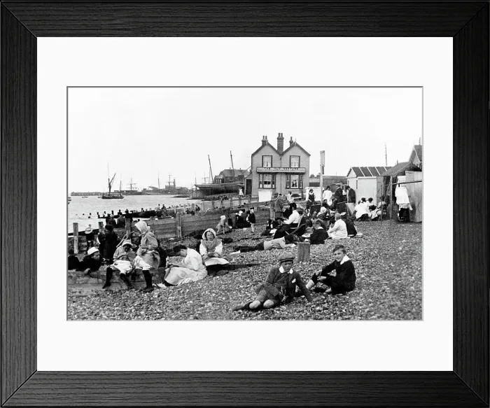 Framed Print : Whitstable Beach early 1900s