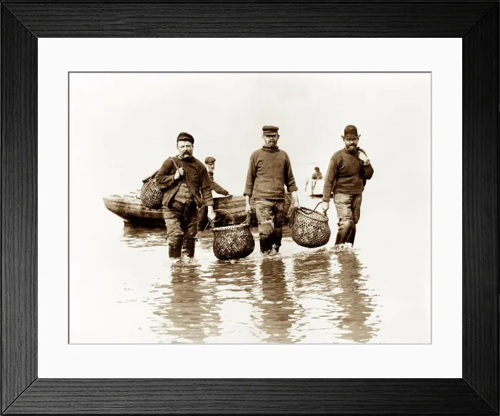Framed Print : Fishermen, Whitstable early 1900's Framed Print : Fishermen, Whitstable early 1900's