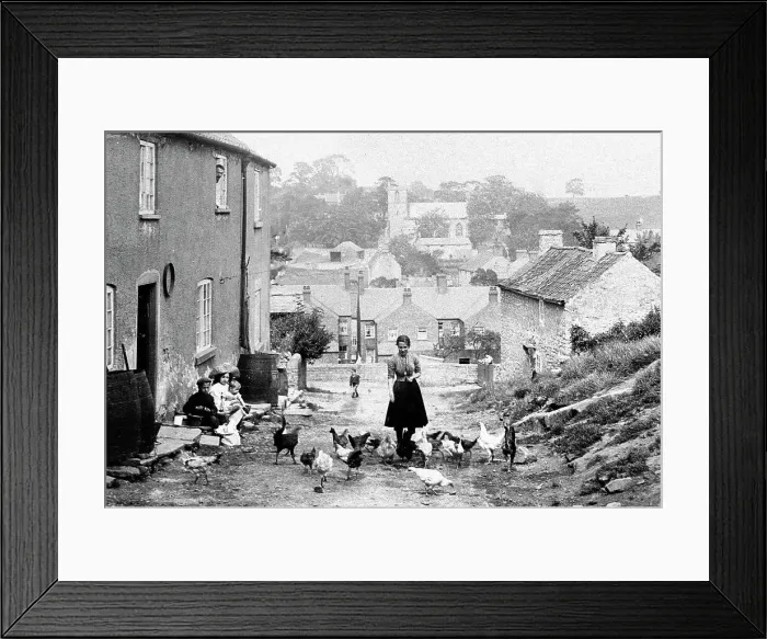Framed Print : Whitwell from Babestone Moor early 1900's Framed Print : Whitwell from Babestone Moor early 1900's