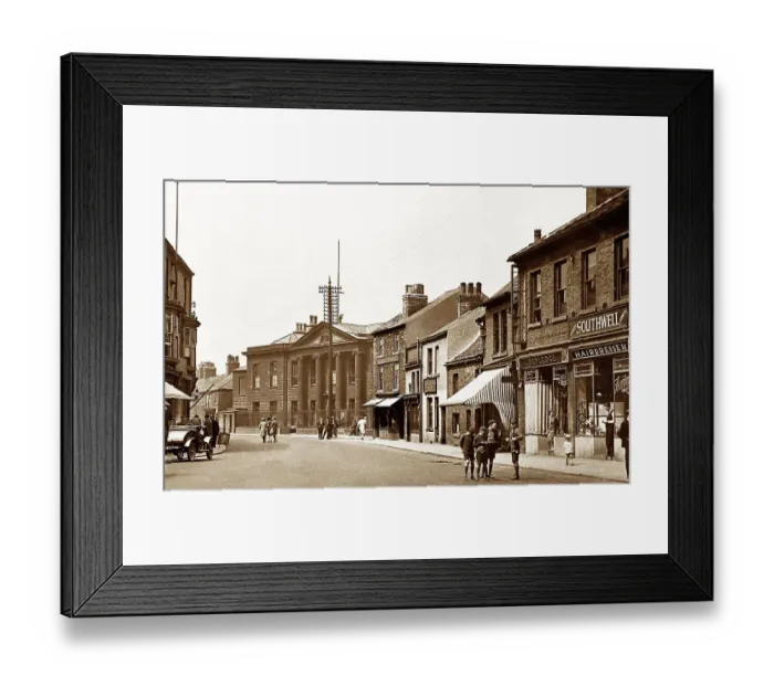Framed Print : Corn Market, Pontefract early 1900's Framed Print : Corn Market, Pontefract early 1900's