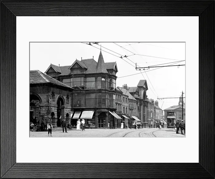 Framed Print : Pontefract Market Place early 1900s Framed Print : Pontefract Market Place early 1900s