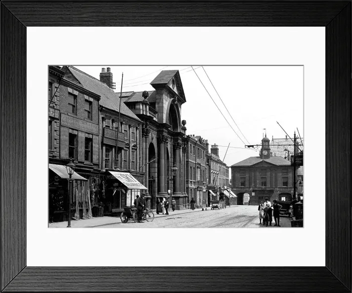 Framed Print : Pontefract Market Place early 1900s Framed Print : Pontefract Market Place early 1900s