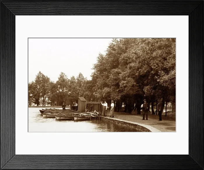Framed Print : Park Lake, Pontefract early 1900's Framed Print : Park Lake, Pontefract early 1900's