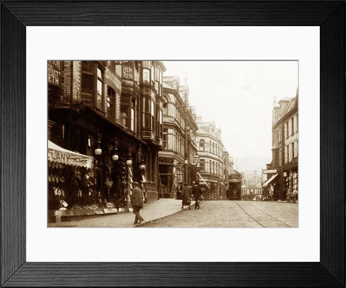 Framed Print : Pontypridd Market Square probably 1920s Framed Print : Pontypridd Market Square probably 1920s