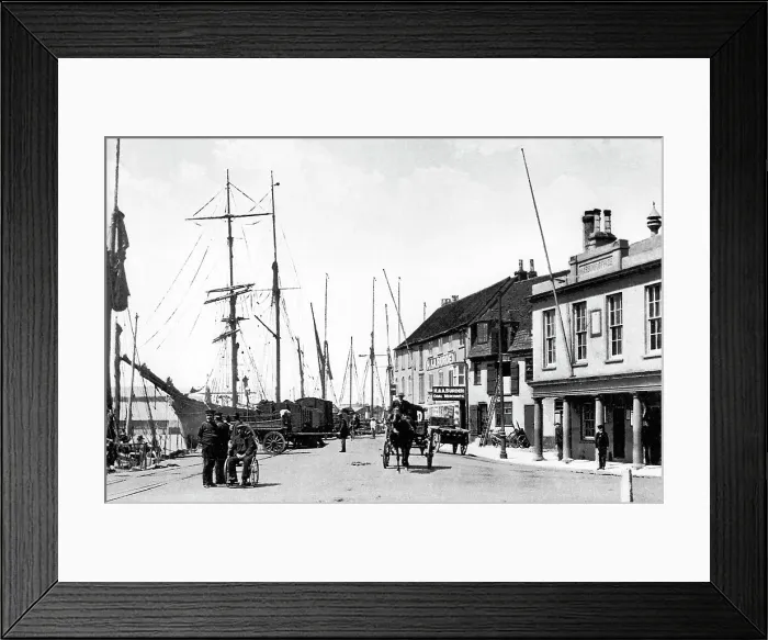 Framed Print : Harbour Offices and Quay, Poole early 1900's Framed Print : Harbour Offices and Quay, Poole early 1900's