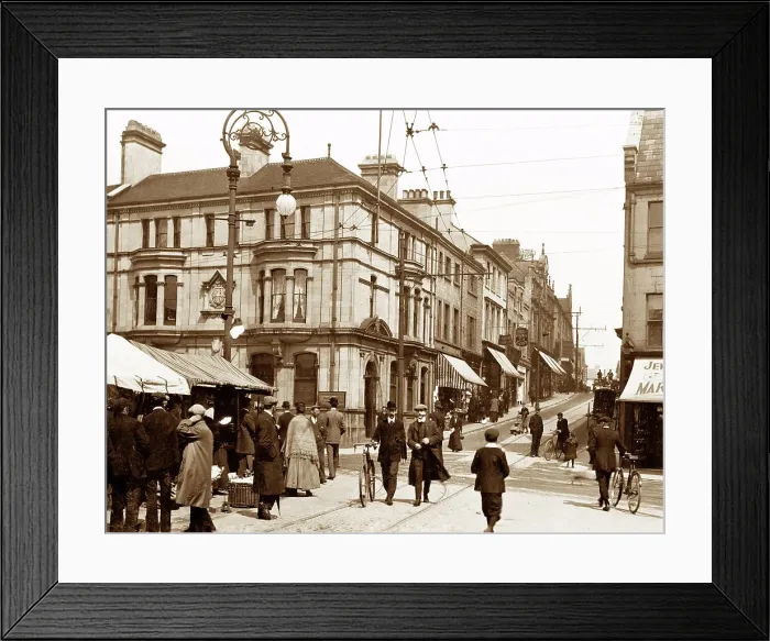 Framed Print : Leeming Street, Mansfield early 1900's Framed Print : Leeming Street, Mansfield early 1900's