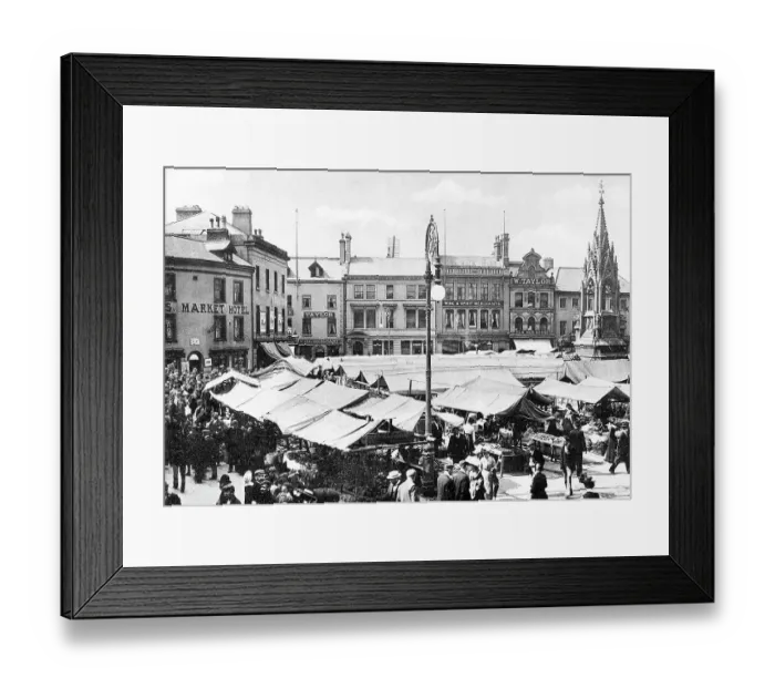 Framed Print : Mansfield Market Place early 1900s Framed Print : Mansfield Market Place early 1900s
