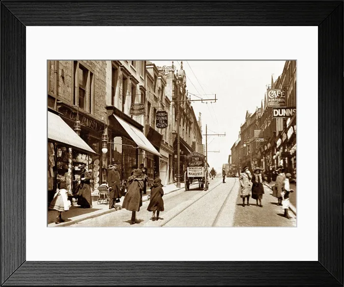 Framed Print : Leeming Street, Mansfield early 1900's Framed Print : Leeming Street, Mansfield early 1900's