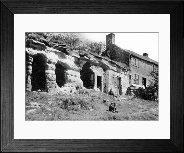 Framed Print : Mansfield Rock Houses early 1900s Framed Print : Mansfield Rock Houses early 1900s