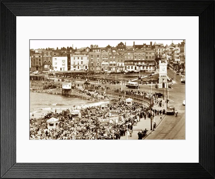 Framed Print : Marine Terrace and Clock Tower, Margate early 1900's Framed Print : Marine Terrace and Clock Tower, Margate early 1900's