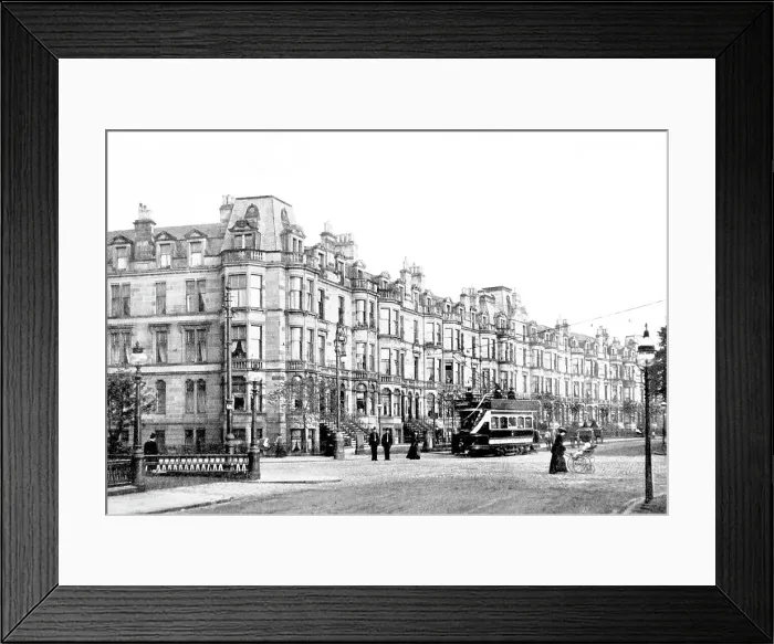 Framed Print : Balmoral Crescent, Glasgow early 1900's Framed Print : Balmoral Crescent, Glasgow early 1900's