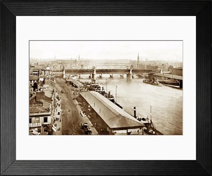 Framed Print : River Clyde, Glasgow from Sailors Home early 1900's Framed Print : River Clyde, Glasgow from Sailors Home early 1900's