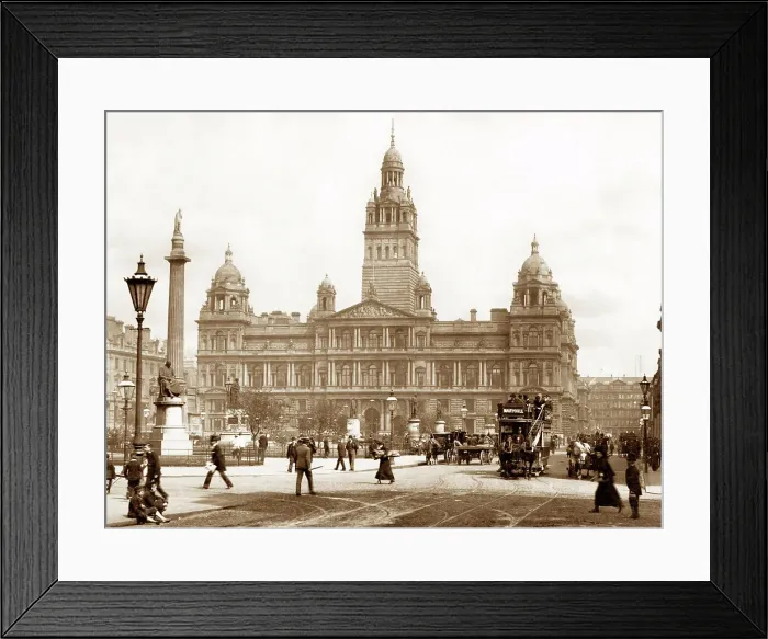 Framed Print : Glasgow George Square early 1900s Framed Print : Glasgow George Square early 1900s