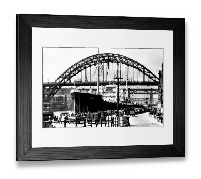Framed Print : Quayside and bridges, Newcastle Upon Tyne early 1900's Framed Print : Quayside and bridges, Newcastle Upon Tyne early 1900's