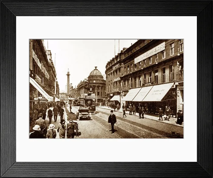 Framed Print : Newcastle-Upon-Tyne Grainger Street probably 1920s Framed Print : Newcastle-Upon-Tyne Grainger Street probably 1920s