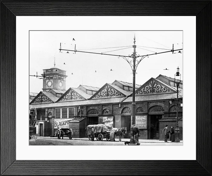 Framed Print : Market Hall, Ashton under Lyne early 1900's Framed Print : Market Hall, Ashton under Lyne early 1900's