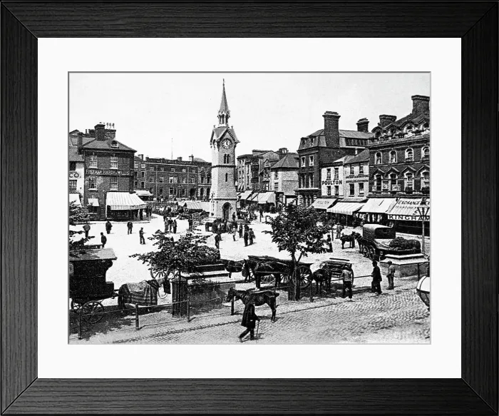 Framed Print : Market Square, Aylesbury early 1900's Framed Print : Market Square, Aylesbury early 1900's