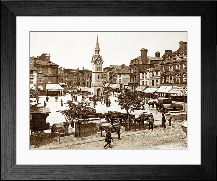 Framed Print : Aylesbury Market Square early 1900s Framed Print : Aylesbury Market Square early 1900s