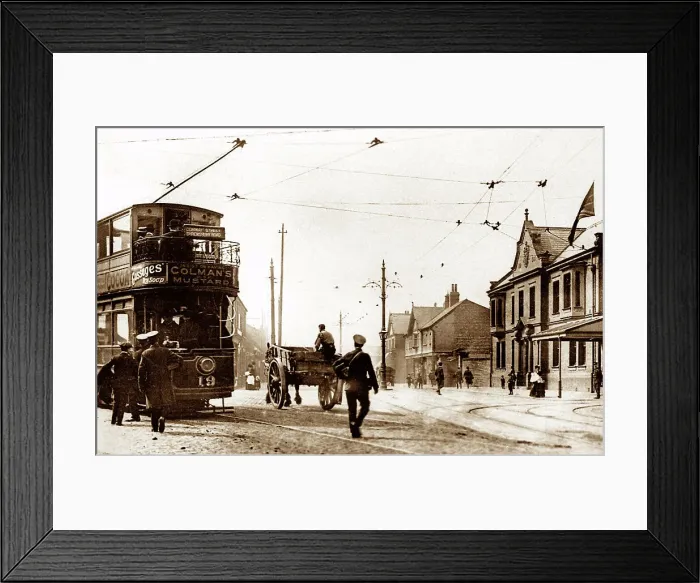 Framed Print : Birkenhead Laird Street Tram Terminus early 1900s Framed Print : Birkenhead Laird Street Tram Terminus early 1900s