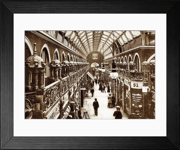 Framed Print : Birmingham City Arcade early 1900s Framed Print : Birmingham City Arcade early 1900s
