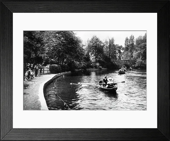Framed Print : Boating Lake, Cannon Hill Park Birmingham early 1900's Framed Print : Boating Lake, Cannon Hill Park Birmingham early 1900's